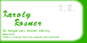 karoly rosner business card